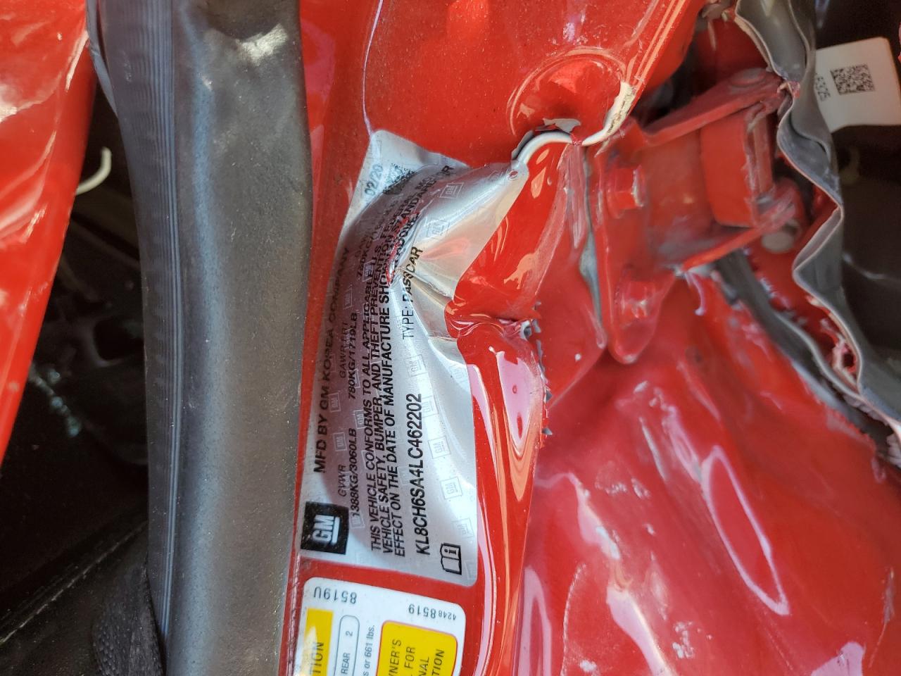 2020 Chevrolet Spark Activ VIN: KL8CH6SA4LC462202 Lot: 71073385