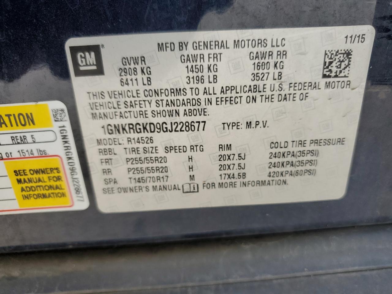 2016 Chevrolet Traverse Lt VIN: 1GNKRGKD9GJ228677 Lot: 81002025