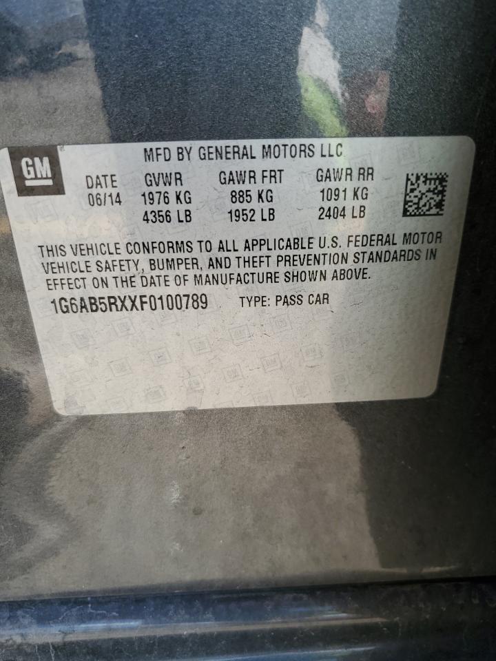 2015 Cadillac Ats Luxury VIN: 1G6AB5RXXF0100789 Lot: 81294085