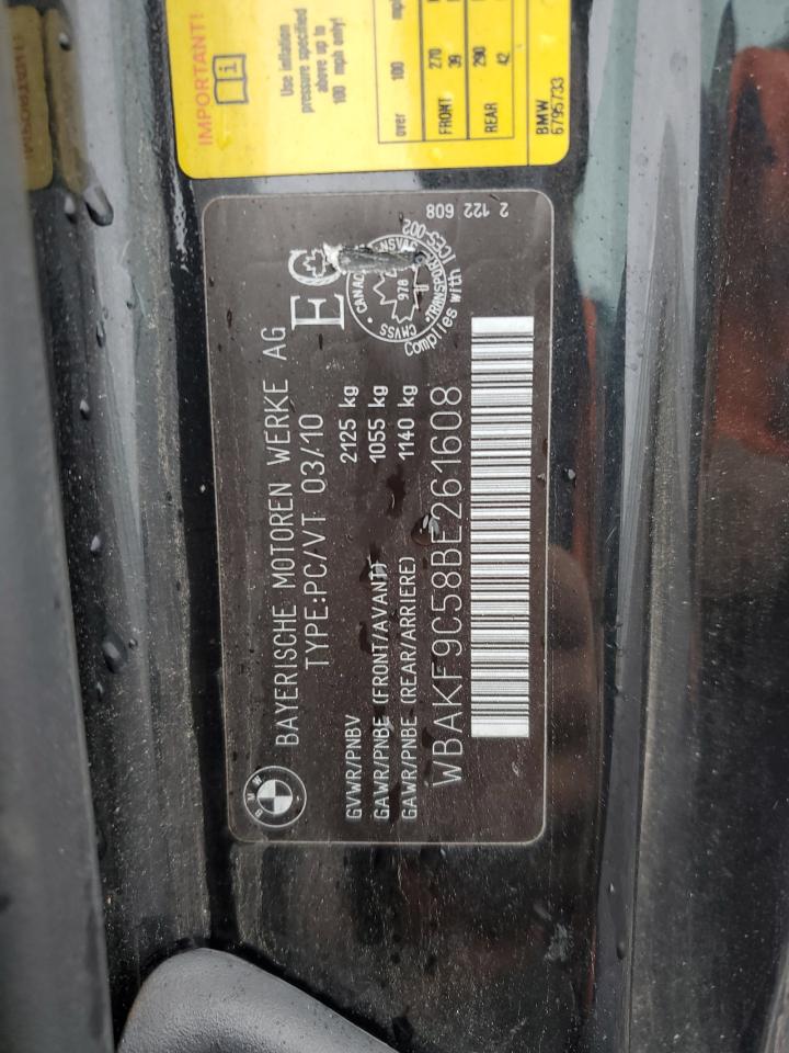 2011 BMW 335 Xi VIN: WBAKF9C58BE261608 Lot: 81484555