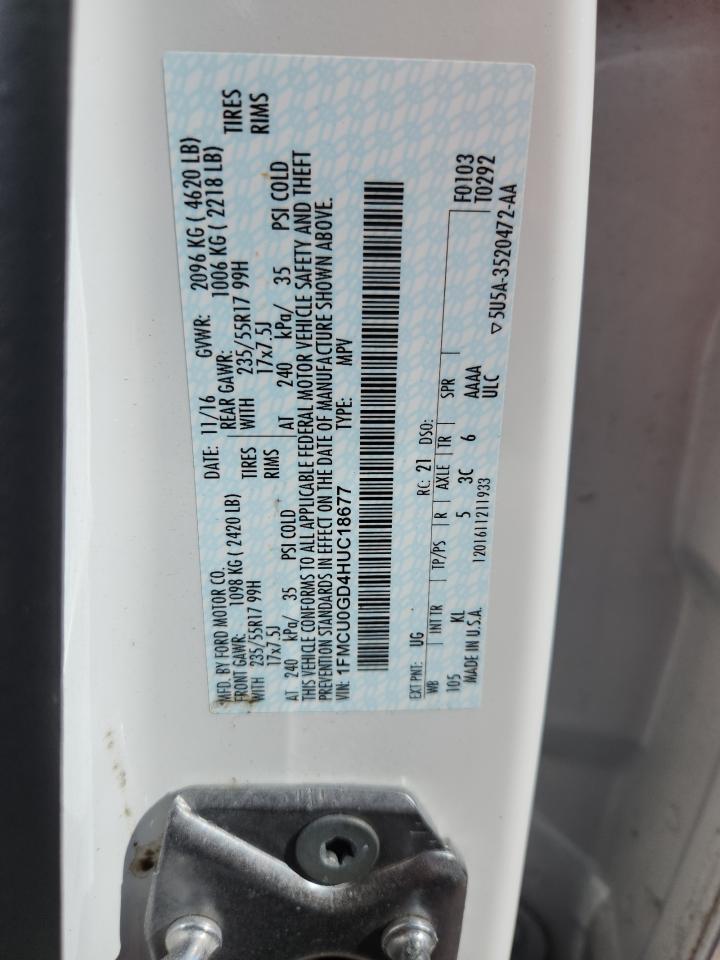 2017 Ford Escape Se VIN: 1FMCU0GD4HUC18677 Lot: 81097285