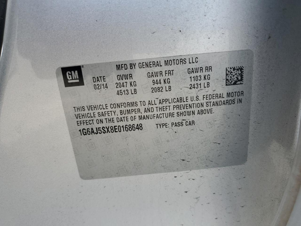 2014 Cadillac Ats Performance VIN: 1G6AJ5SX8E0168648 Lot: 81550445