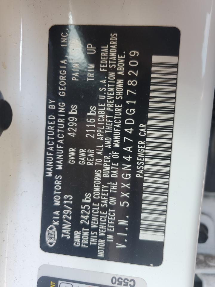 2013 Kia Optima Ex VIN: 5XXGN4A74DG178209 Lot: 71886645