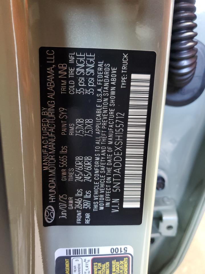 2025 Hyundai Santa Cruz Se VIN: 5NTJADDEXSH155712 Lot: 80111825