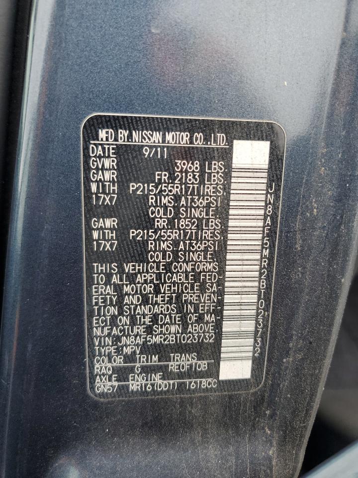 2011 Nissan Juke S VIN: JN8AF5MR2BT023732 Lot: 84186275