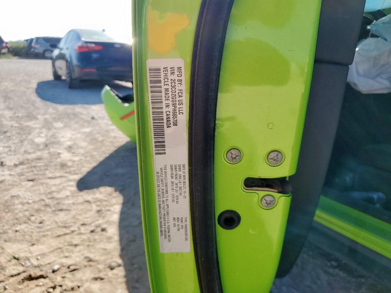 2023 Dodge Challenger Sxt VIN: 2C3CDZGG9PH665708 Lot: 72028695