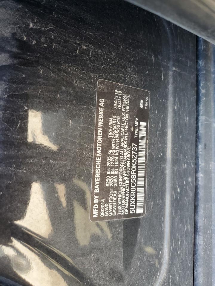 2015 BMW X5 xDrive35I VIN: 5UXKR0C58F0K52737 Lot: 70960235