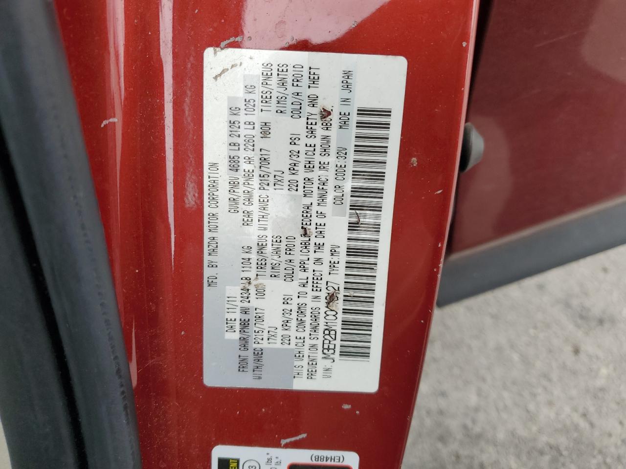 2012 Mazda Cx-7 VIN: JM3ER2BM1C0413127 Lot: 83821355