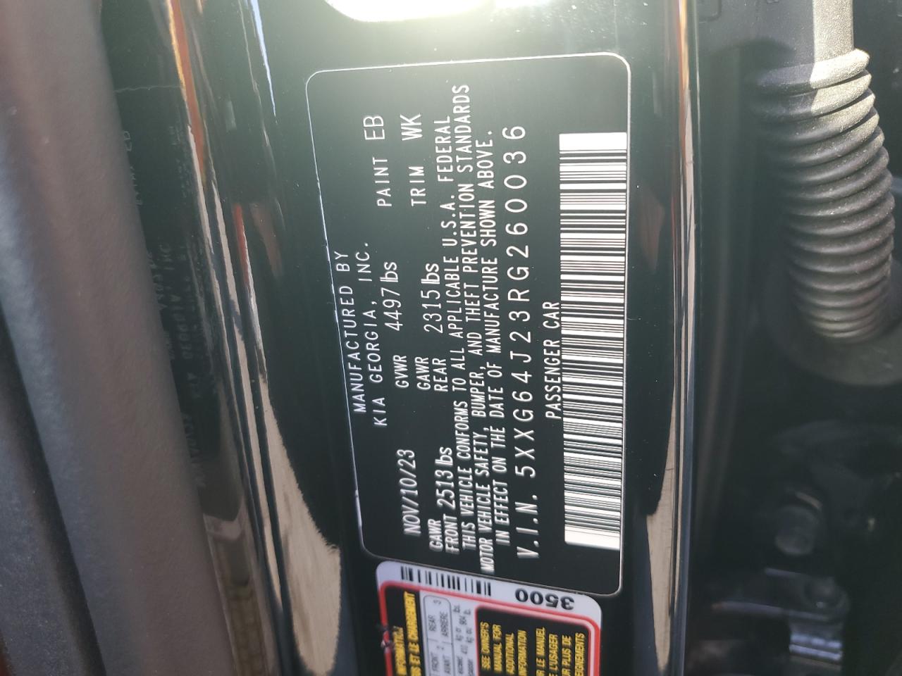 2024 Kia K5 Gt Line VIN: 5XXG64J23RG260036 Lot: 84398005