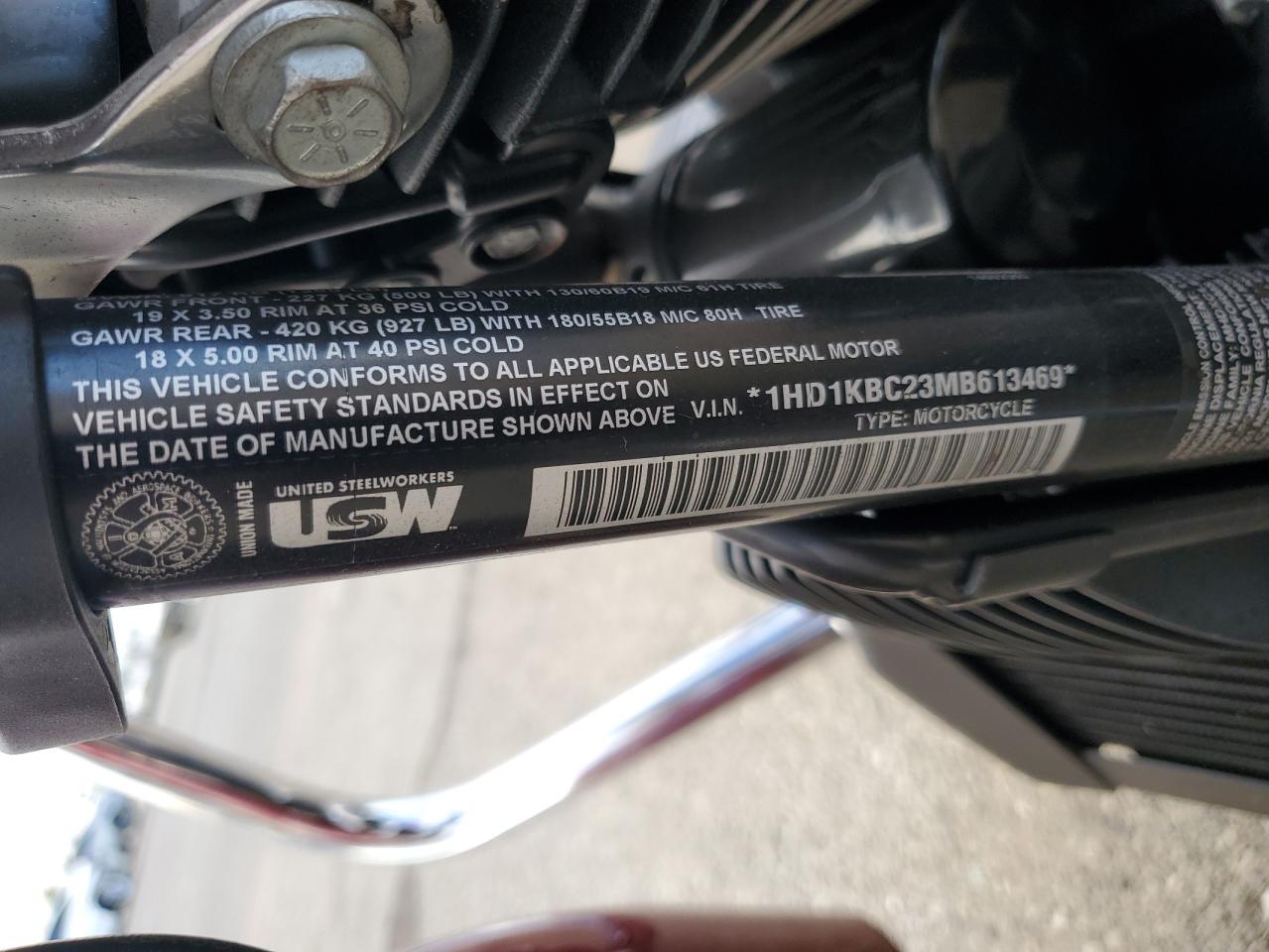 2021 Harley-Davidson Flhx VIN: 1HD1KBC23MB613469 Lot: 70743855