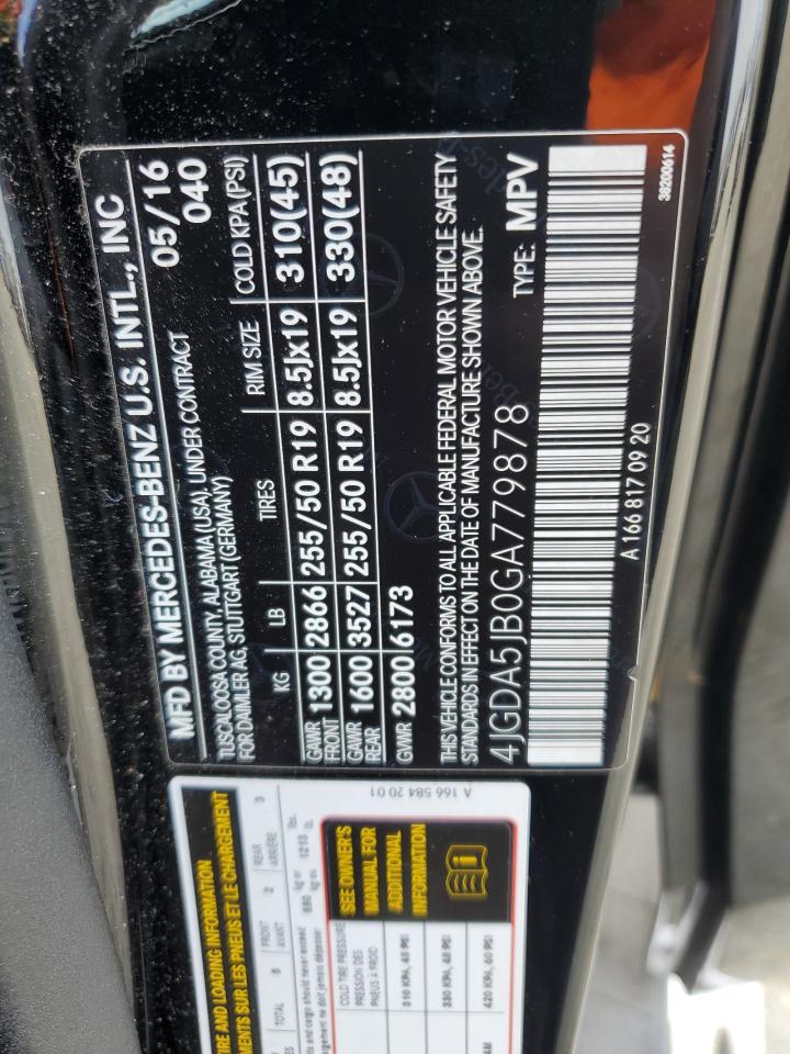 2016 Mercedes-Benz Gle 350 VIN: 4JGDA5JB0GA779878 Lot: 80572635