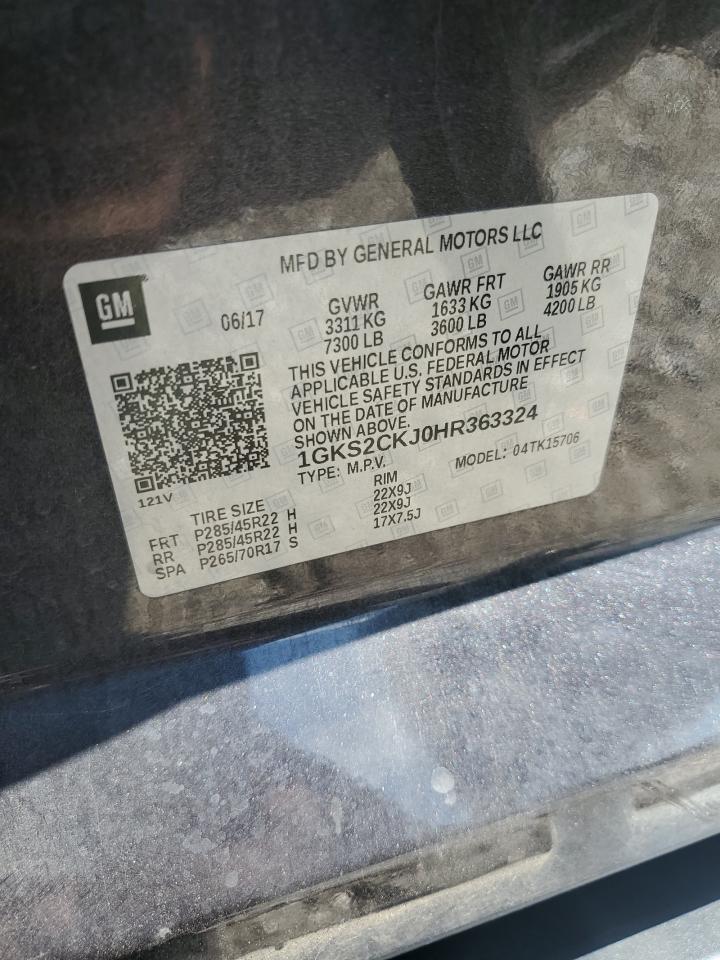 2017 GMC Yukon Denali VIN: 1GKS2CKJ0HR363324 Lot: 81382345