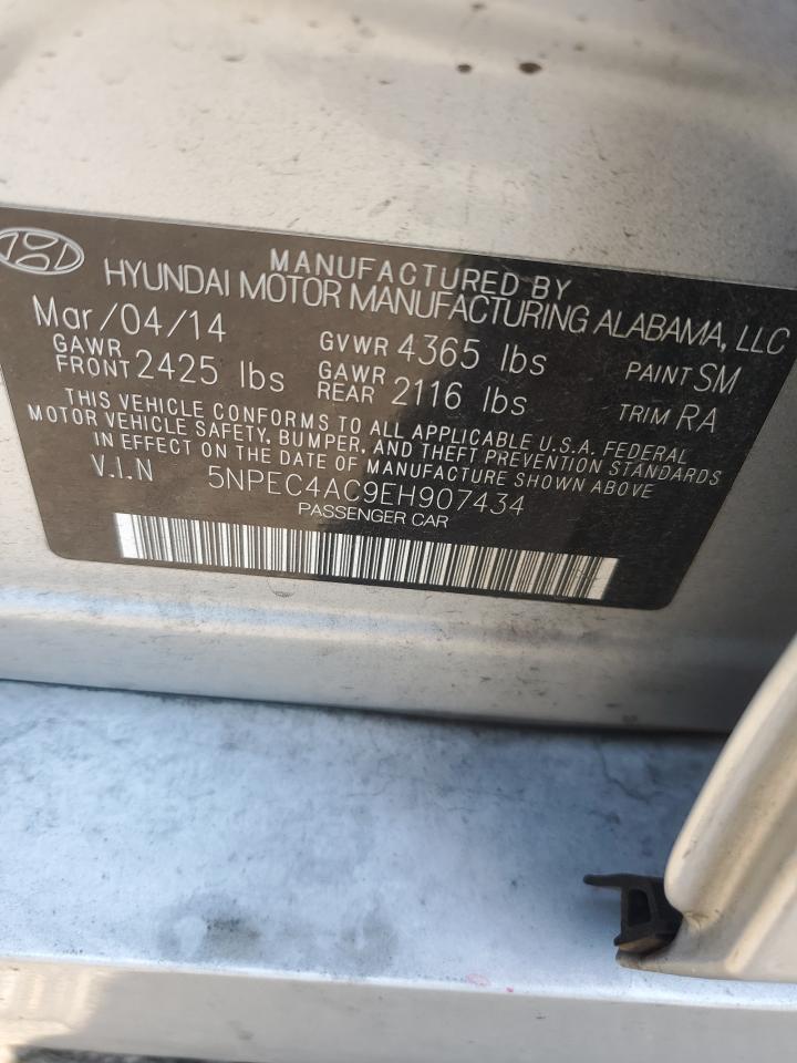 2014 Hyundai Sonata Se VIN: 5NPEC4AC9EH907434 Lot: 80990305