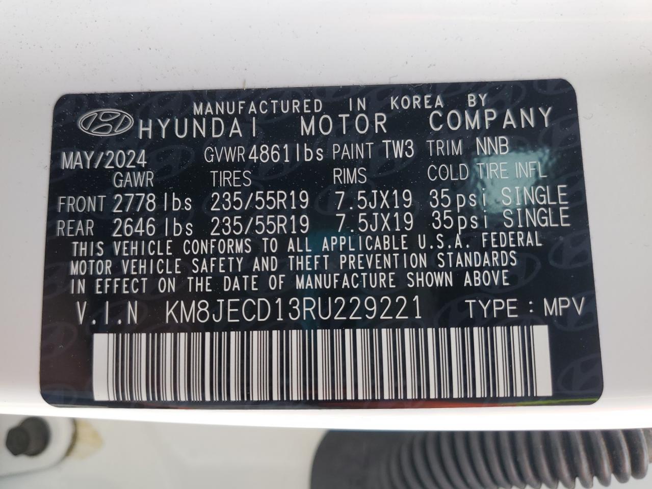 2024 Hyundai Tucson Limited VIN: KM8JECD13RU229221 Lot: 81513345