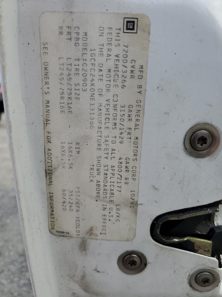 1992 Chevrolet Gmt-400 C2500 VIN: 1GCFC24K0NE131366 Lot: 80791255