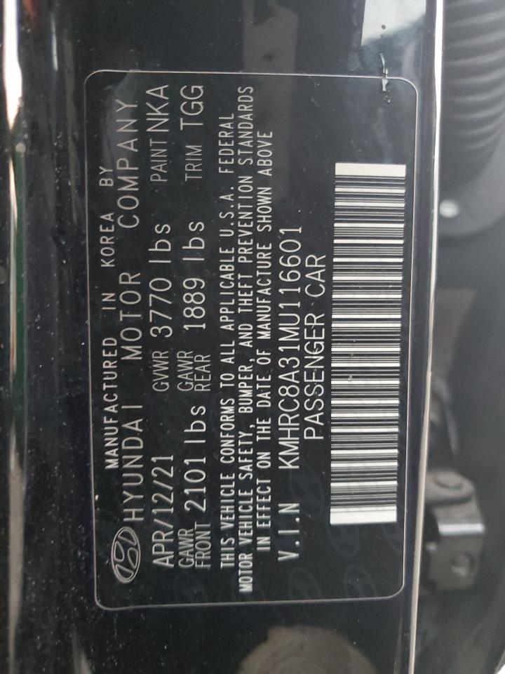 2021 Hyundai Venue Sel VIN: KMHRC8A31MU116601 Lot: 81065285