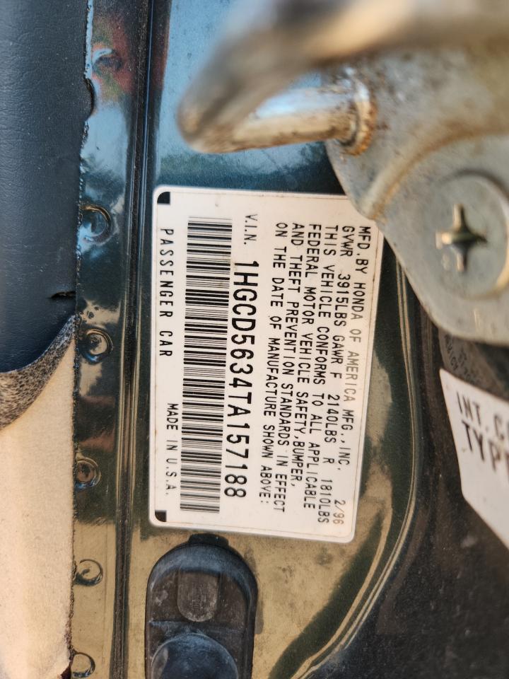 1996 Honda Accord Lx VIN: 1HGCD5634TA157188 Lot: 80382545