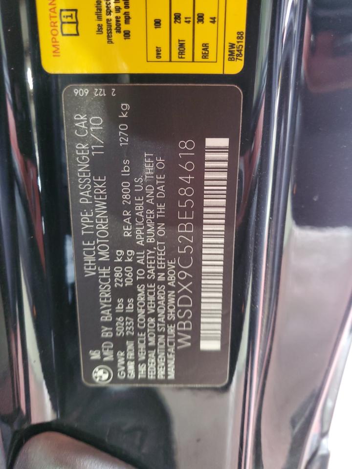 2011 BMW M3 VIN: WBSDX9C52BE584618 Lot: 81521785