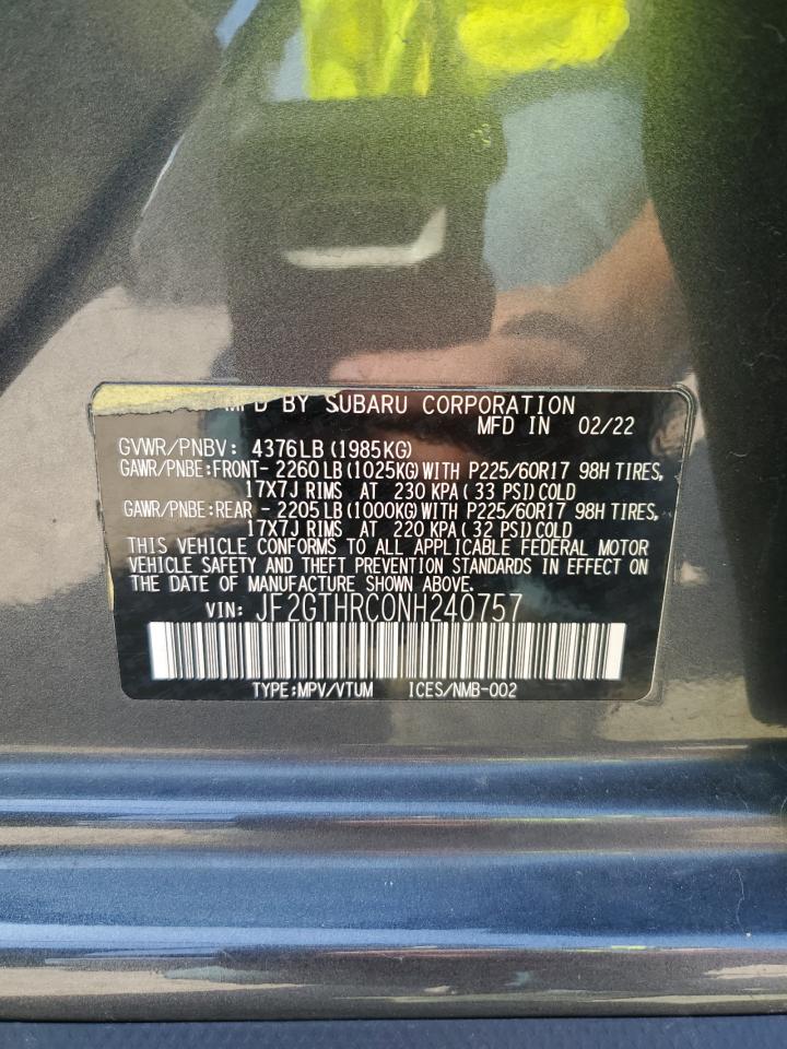 2022 Subaru Crosstrek Sport VIN: JF2GTHRC0NH240757 Lot: 80508115