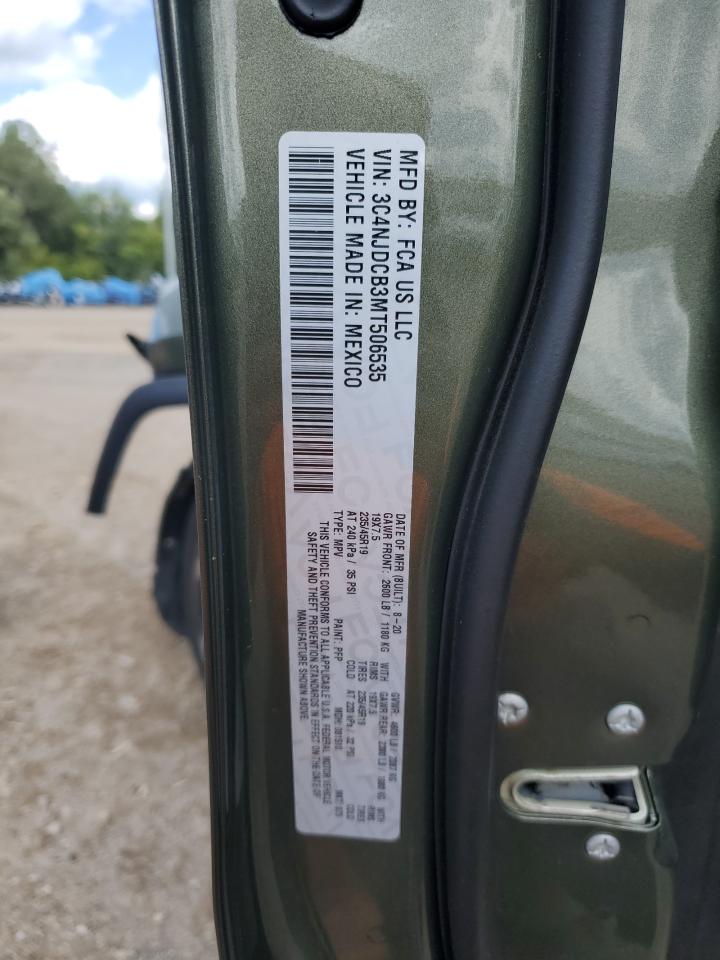 2021 Jeep Compass Limited VIN: 3C4NJDCB3MT506535 Lot: 71539545