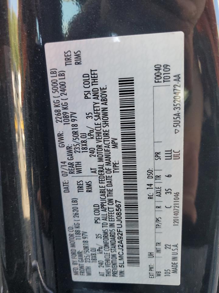 2015 Lincoln Mkc VIN: 5LMCJ2A92FUJ08567 Lot: 71800085