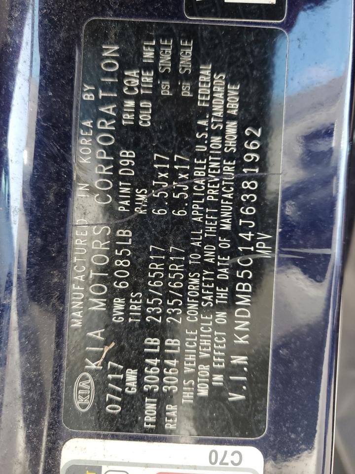 2018 Kia Sedona Lx VIN: KNDMB5C14J6381962 Lot: 71419725