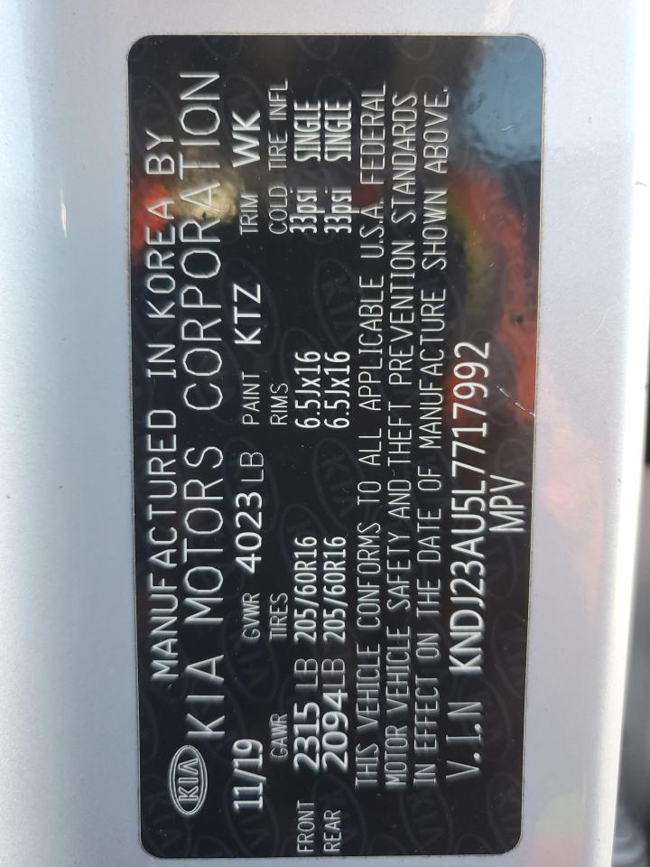 2020 Kia Soul Lx VIN: KNDJ23AU5L7717992 Lot: 83945645