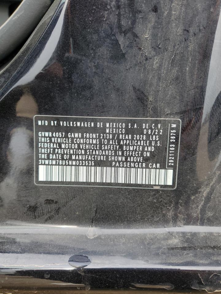 2022 Volkswagen Jetta Sport VIN: 3VWBM7BU5NM033535 Lot: 83799095