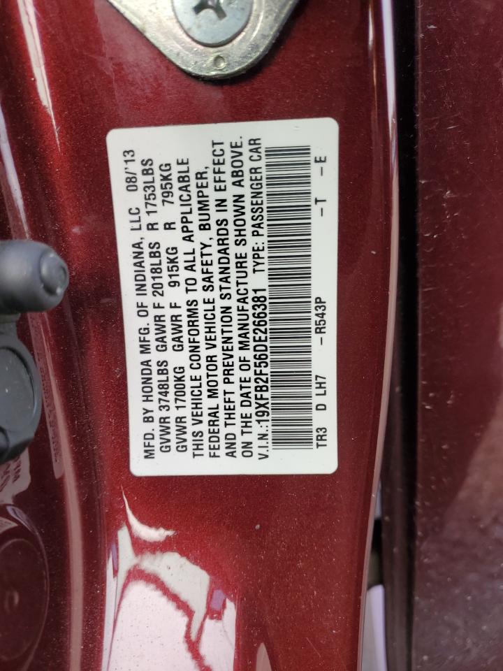 2013 Honda Civic Lx VIN: 19XFB2F56DE266381 Lot: 70827635