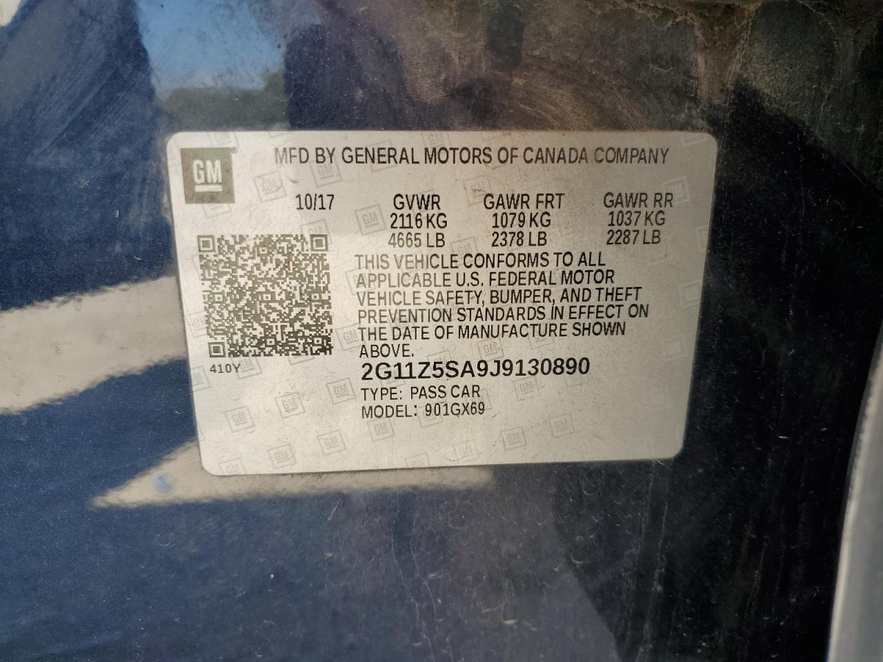 2018 Chevrolet Impala Ls VIN: 2G11Z5SA9J9130890 Lot: 81159465