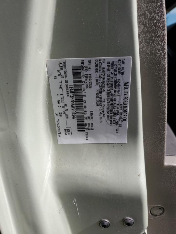 2010 Ford Focus Sel VIN: 1FAHP3HN4AW208547 Lot: 80887655