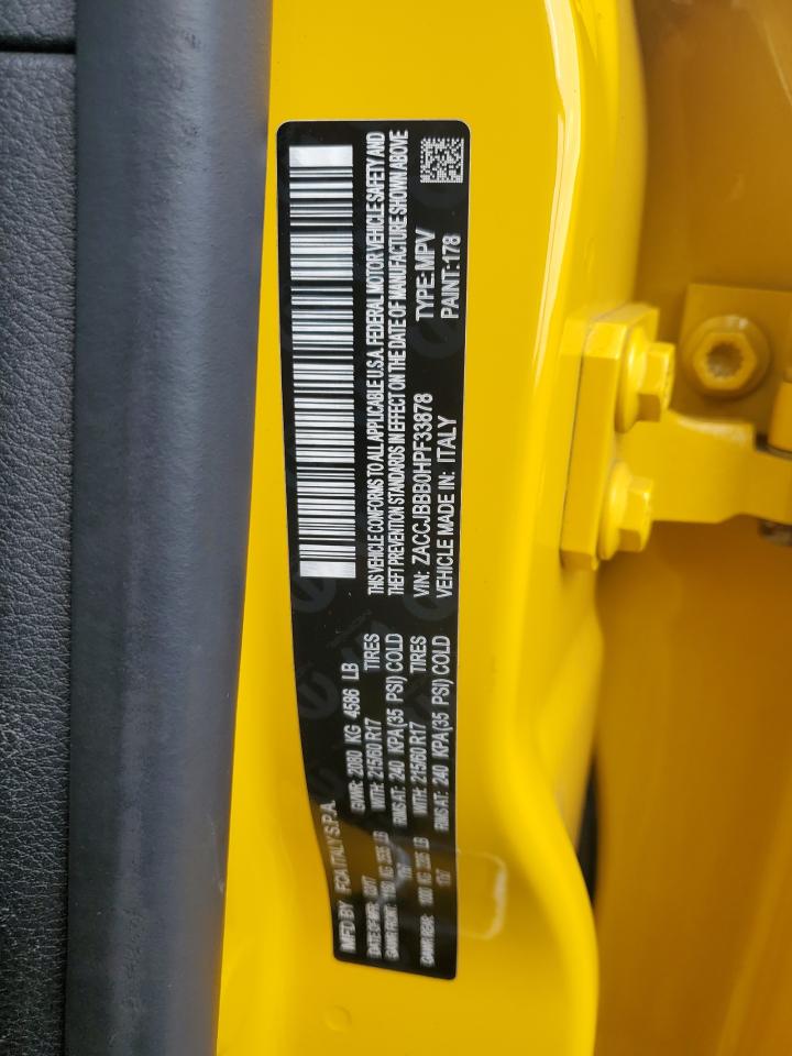 2017 Jeep Renegade Latitude VIN: ZACCJBBB0HPF33878 Lot: 80208005