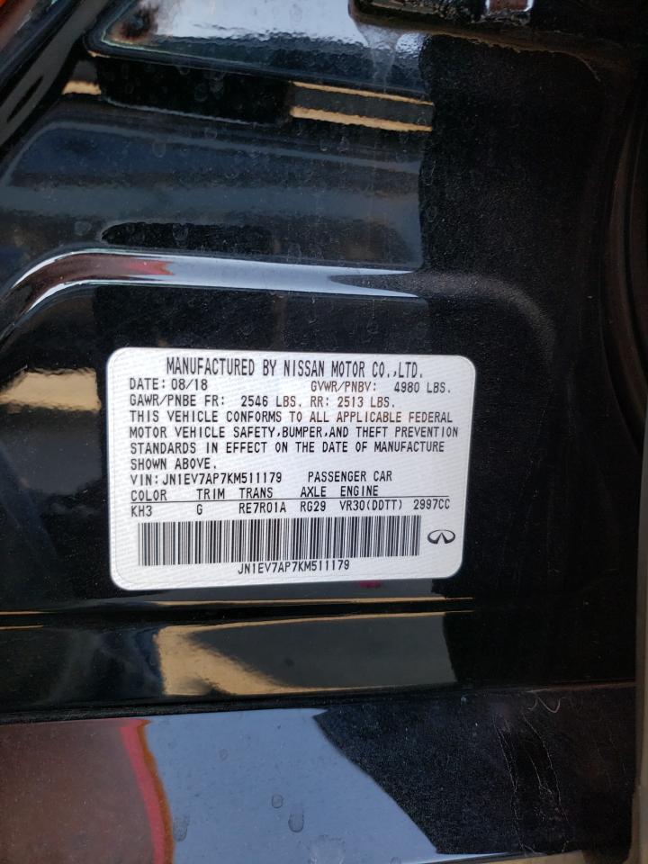 2019 Infiniti Q50 Luxe VIN: JN1EV7AP7KM511179 Lot: 71432465