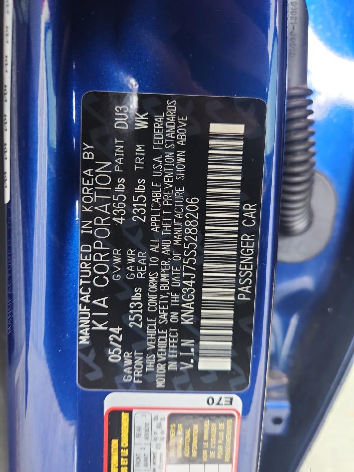 2025 Kia K5 Ex VIN: KNAG34J75S5288206 Lot: 81864935