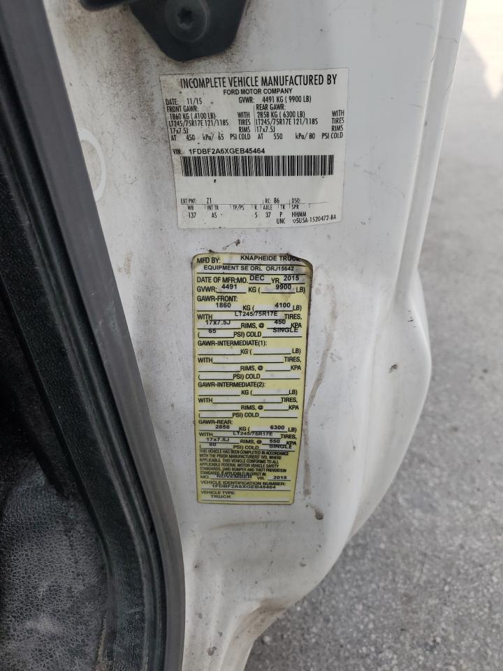2016 Ford F250 Super Duty VIN: 1FDBF2A6XGEB45464 Lot: 81543675