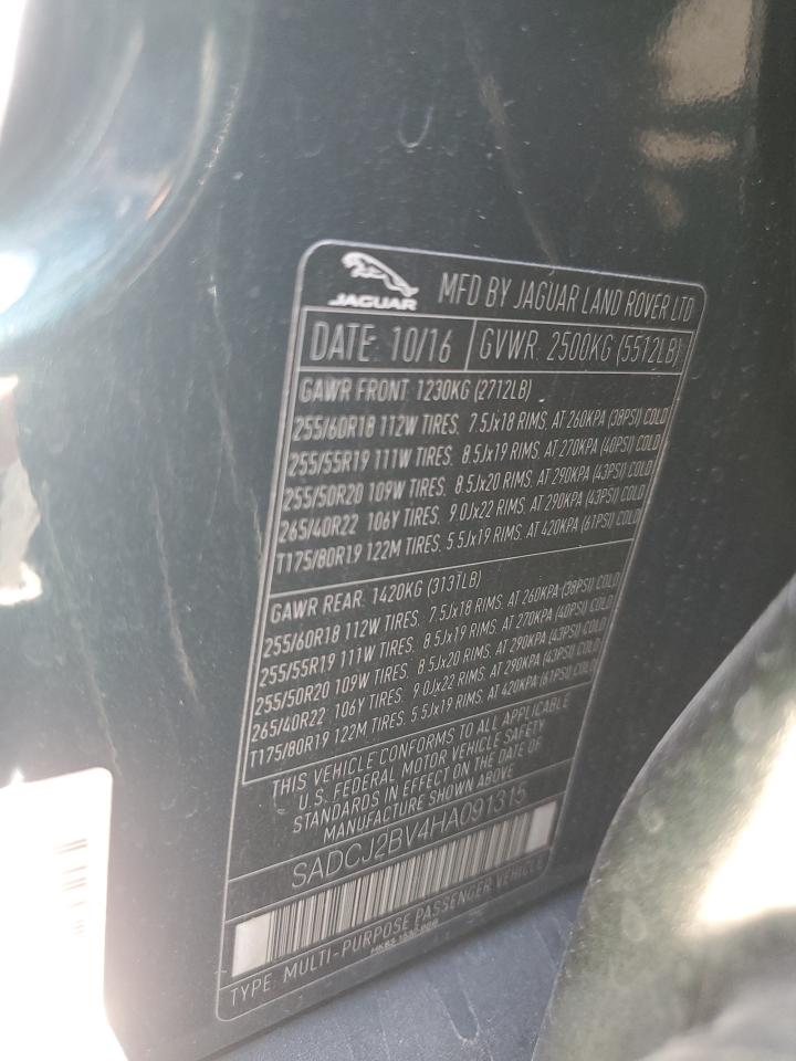 2017 Jaguar F-Pace Premium VIN: SADCJ2BV4HA091315 Lot: 80411825