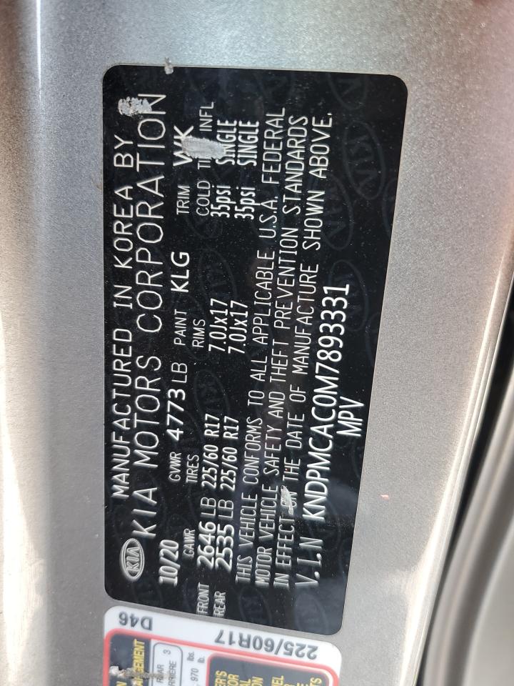 2021 Kia Sportage Lx VIN: KNDPMCAC0M7893331 Lot: 81077775