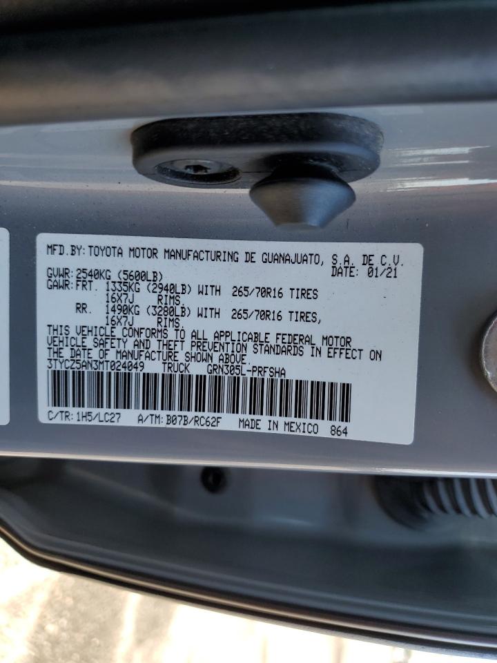 2021 Toyota Tacoma Double Cab VIN: 3TYCZ5AN3MT024049 Lot: 84284885