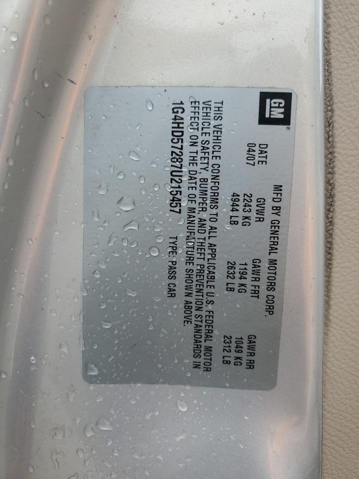 2007 Buick Lucerne Cxl VIN: 1G4HD57287U215457 Lot: 71406725