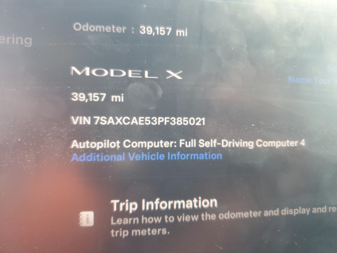 2023 Tesla Model X VIN: 7SAXCAE53PF385021 Lot: 83853565