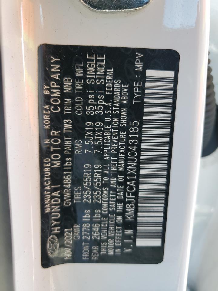 2022 Hyundai Tucson Sel Convenience VIN: KM8JFCA1XNU043185 Lot: 81145895