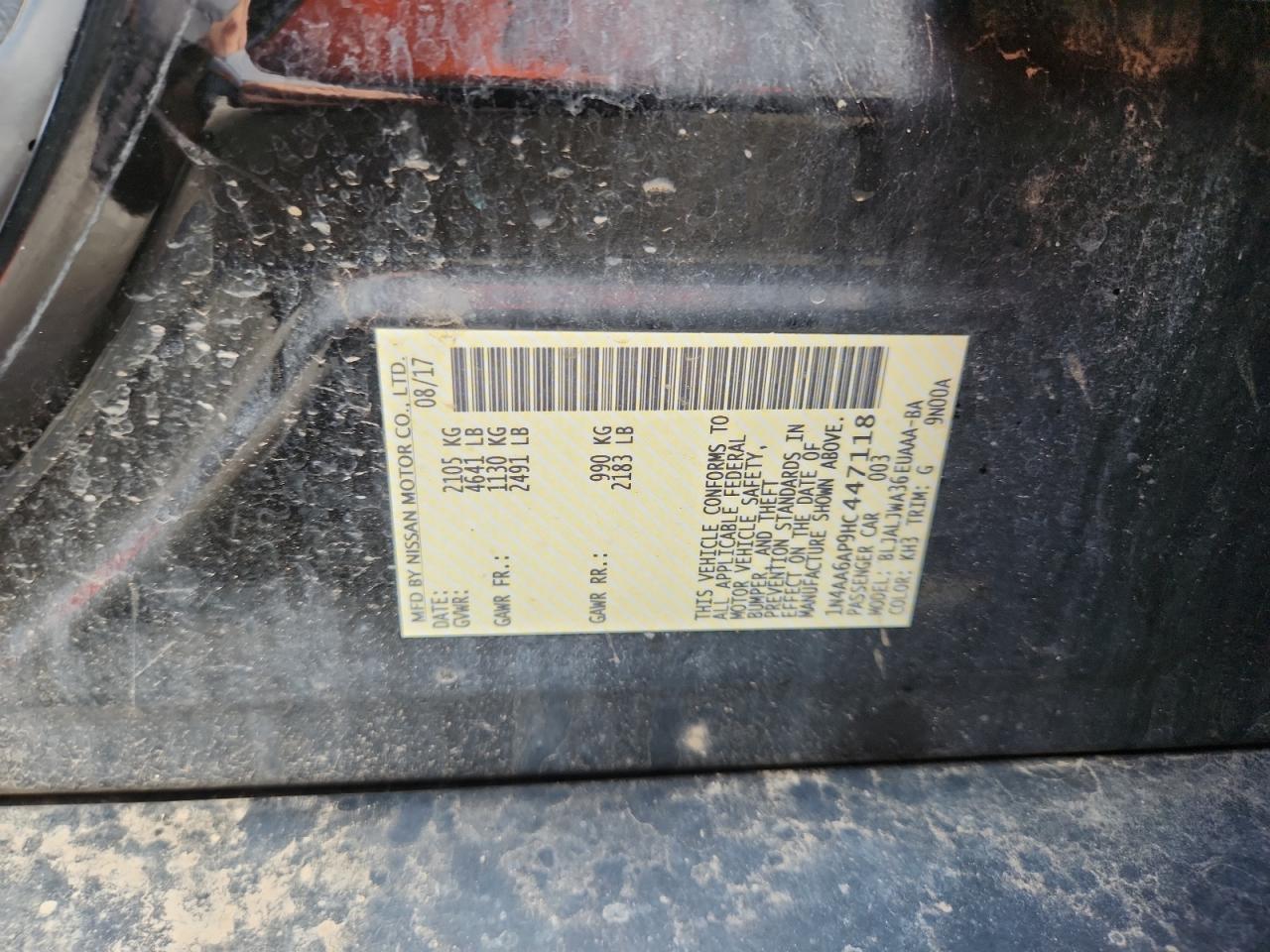 2017 Nissan Maxima 3.5S VIN: 1N4AA6AP9HC447118 Lot: 71867215