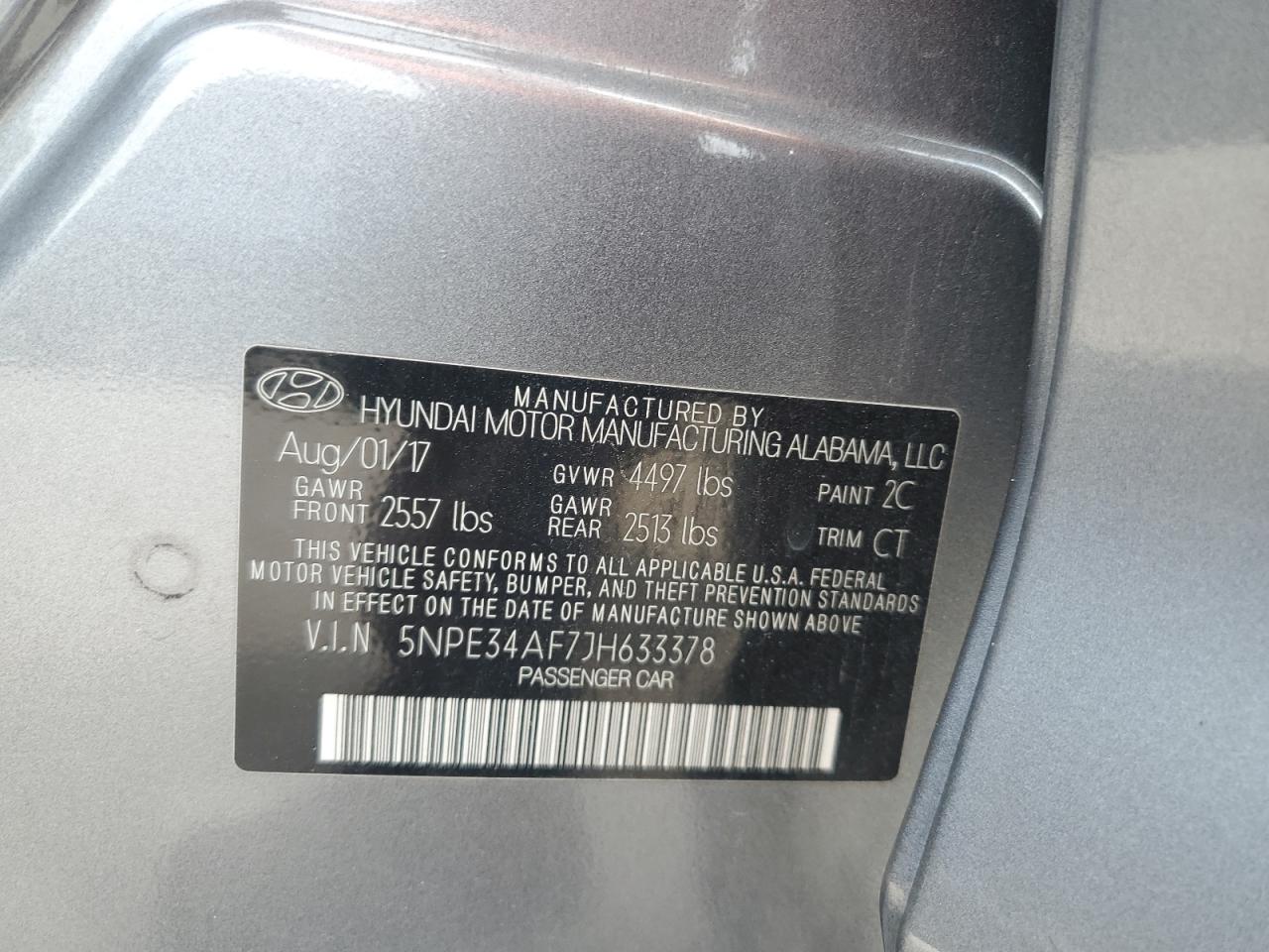 2018 Hyundai Sonata Sport VIN: 5NPE34AF7JH633378 Lot: 81651405