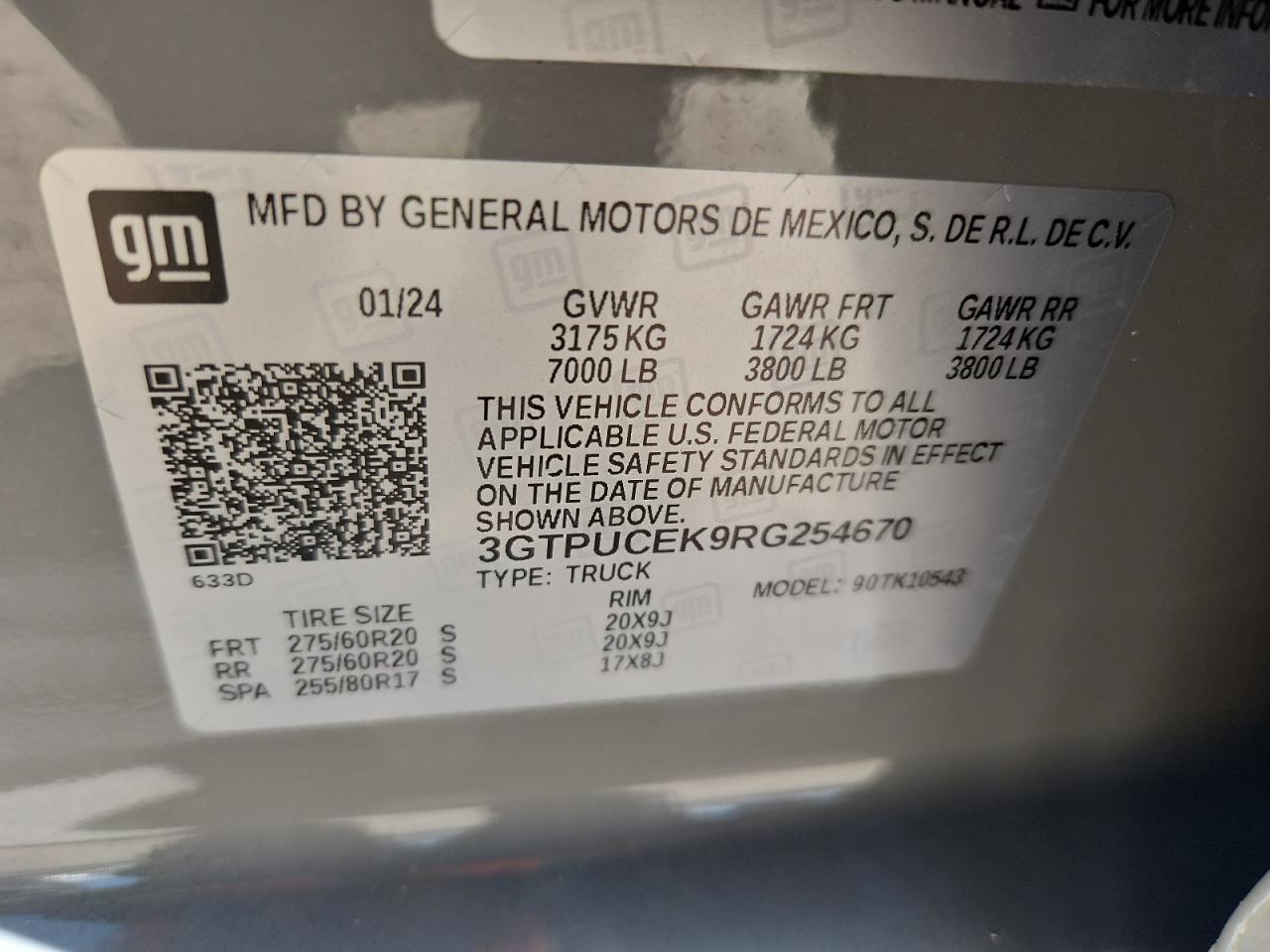 2024 GMC Sierra K1500 Elevation VIN: 3GTPUCEK9RG254670 Lot: 71436235