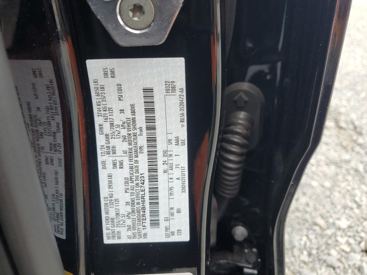 2024 Ford Ranger Xl VIN: 1FTER4BH6RLE74231 Lot: 83968705