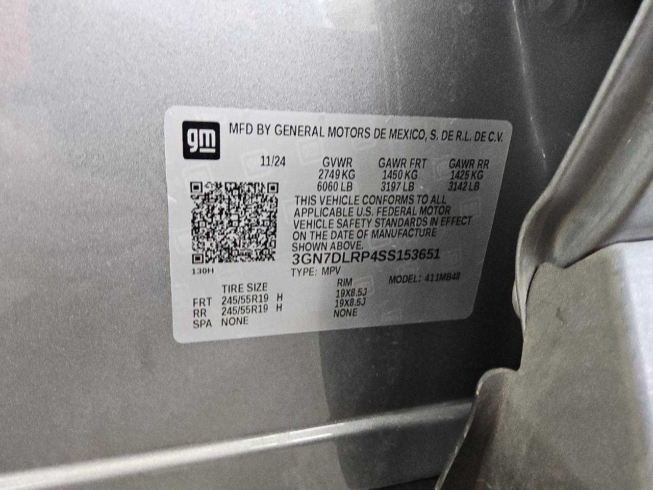 2025 Chevrolet Equinox Lt VIN: 3GN7DLRP4SS153651 Lot: 84563695