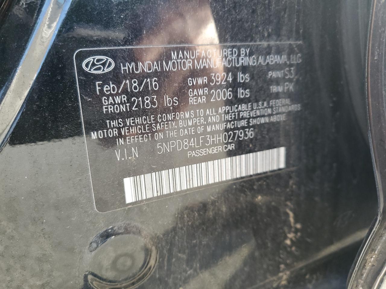 2017 Hyundai Elantra Se VIN: 5NPD84LF3HH027936 Lot: 81157105