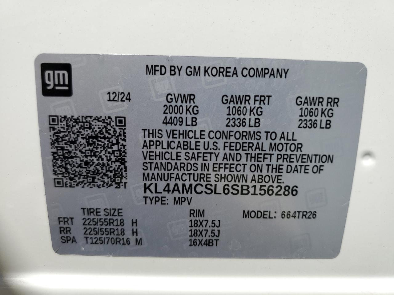 2025 Buick Encore Gx Preferred VIN: KL4AMCSL6SB156286 Lot: 71424945