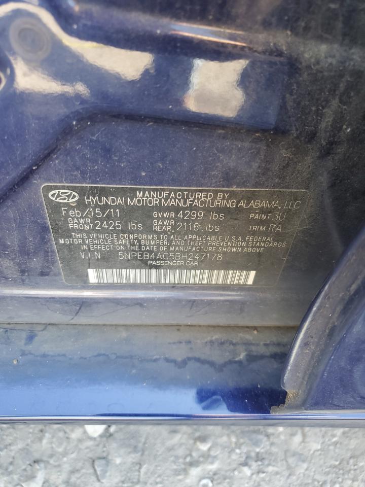 2011 Hyundai Sonata Gls VIN: 5NPEB4AC5BH247178 Lot: 82093895