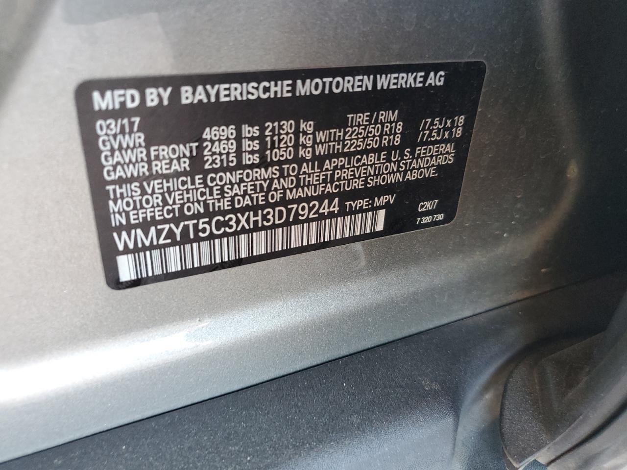 2017 Mini Cooper S Countryman All4 VIN: WMZYT5C3XH3D79244 Lot: 83884275